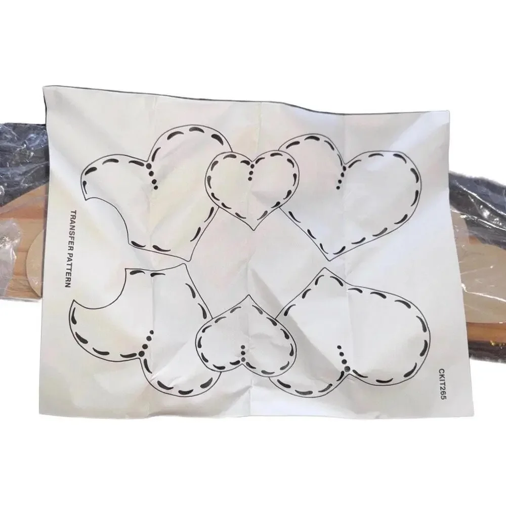 Vintage Heart Wood Plaque DIY Kit Unfinished Craft Project - 9x18 Shelf - NOS